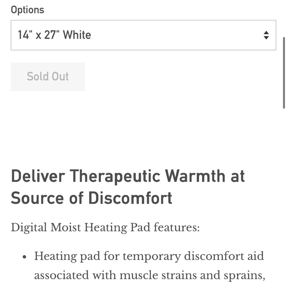 White Digital Moist Heating Pad